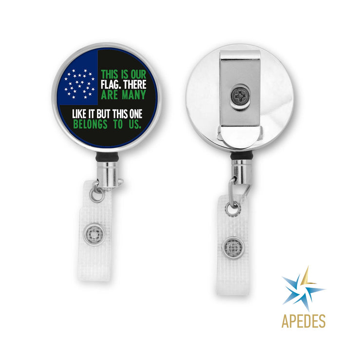 NYPD This Is Our Flag Badge Reel Holder