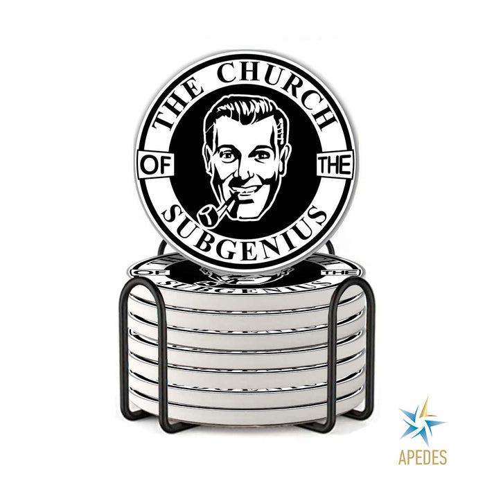 Church of the SubGenius Absorbent Ceramic Coasters for Drinks with Holder (Set of 8)