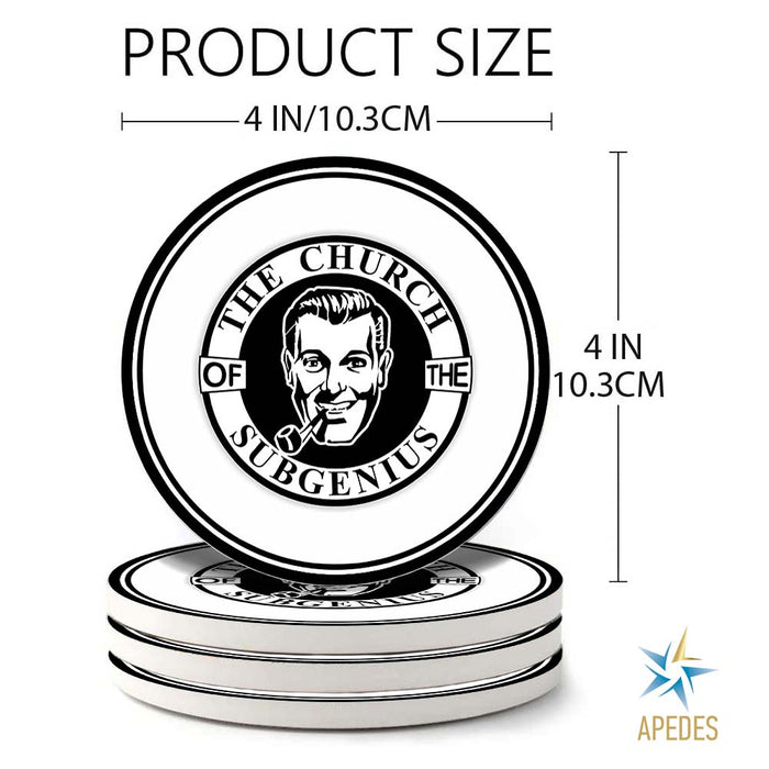 Church of the SubGenius Absorbent Ceramic Coasters for Drinks with Holder (Set of 8)