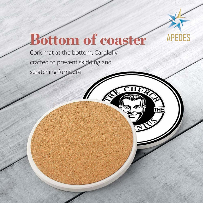 Church of the SubGenius Absorbent Ceramic Coasters for Drinks with Holder (Set of 8)