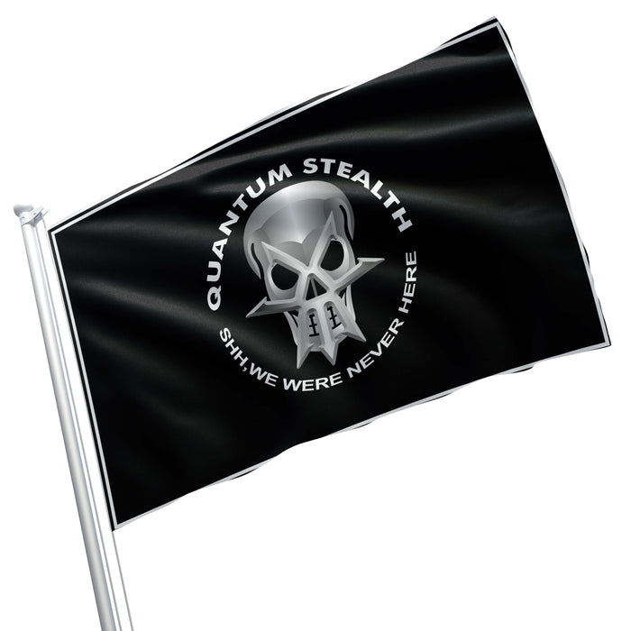 Military Special forces Quantum Stealth Skull Face Flag Banner