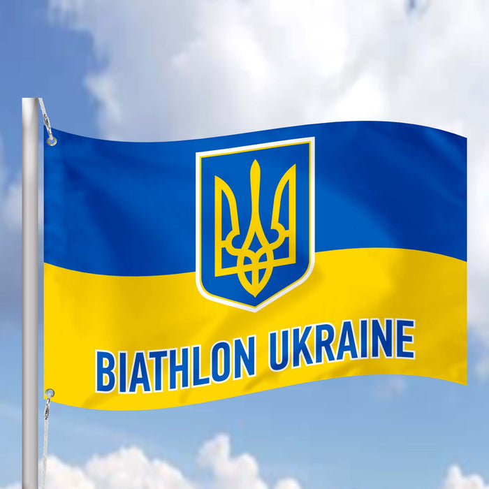 Biathlon Ukraine Flag Banner