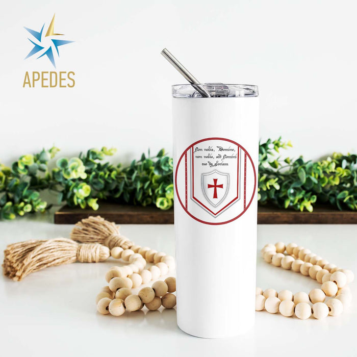 Knights Templar Stainless Steel Skinny Tumbler 20 OZ