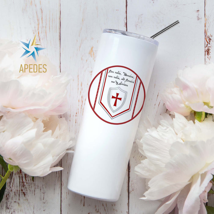 Knights Templar Stainless Steel Skinny Tumbler 20 OZ