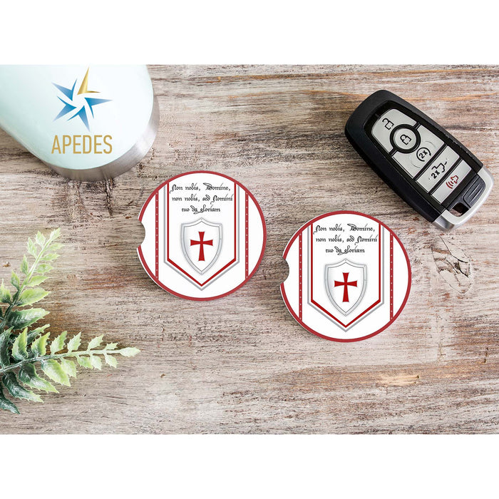 Knights Templar Car Cup Holder Coaster (Set of 2)