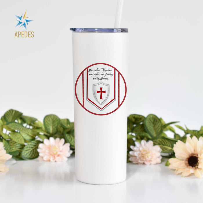 Knights Templar Stainless Steel Skinny Tumbler 20 OZ