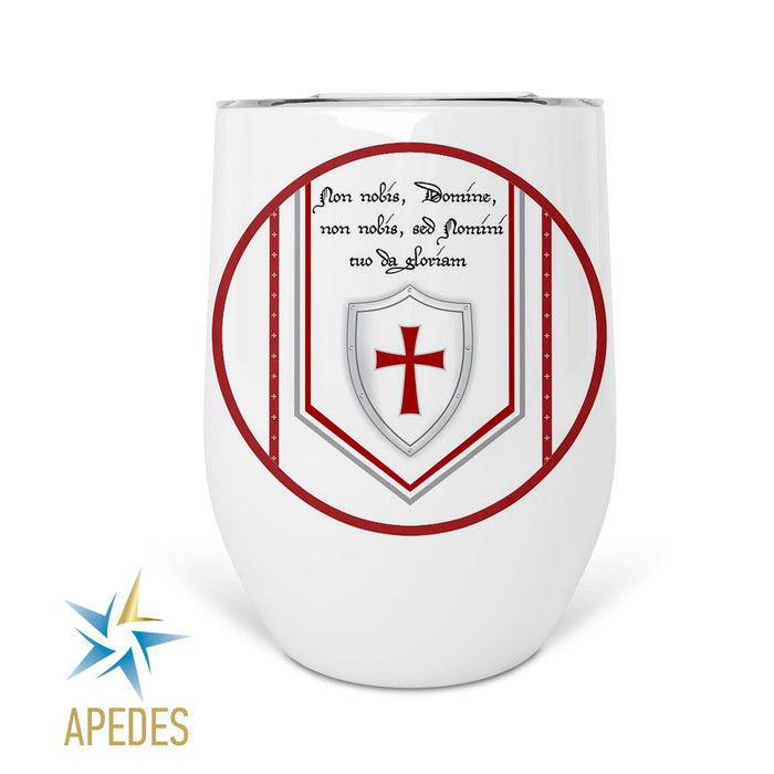 Knights Templar Stainless Steel Stemless Wine Cup 12 OZ