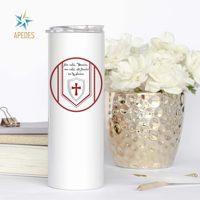 Knights Templar Stainless Steel Skinny Tumbler 20 OZ