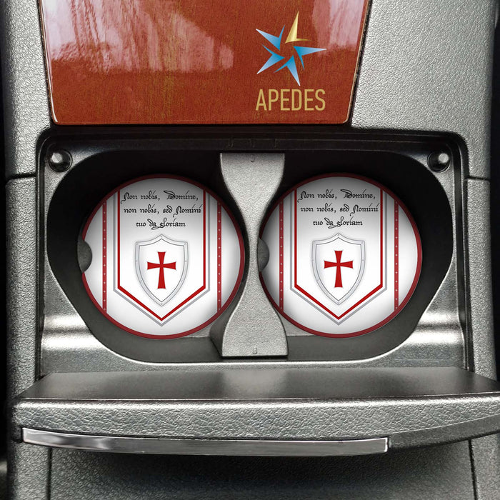 Knights Templar Car Cup Holder Coaster (Set of 2)