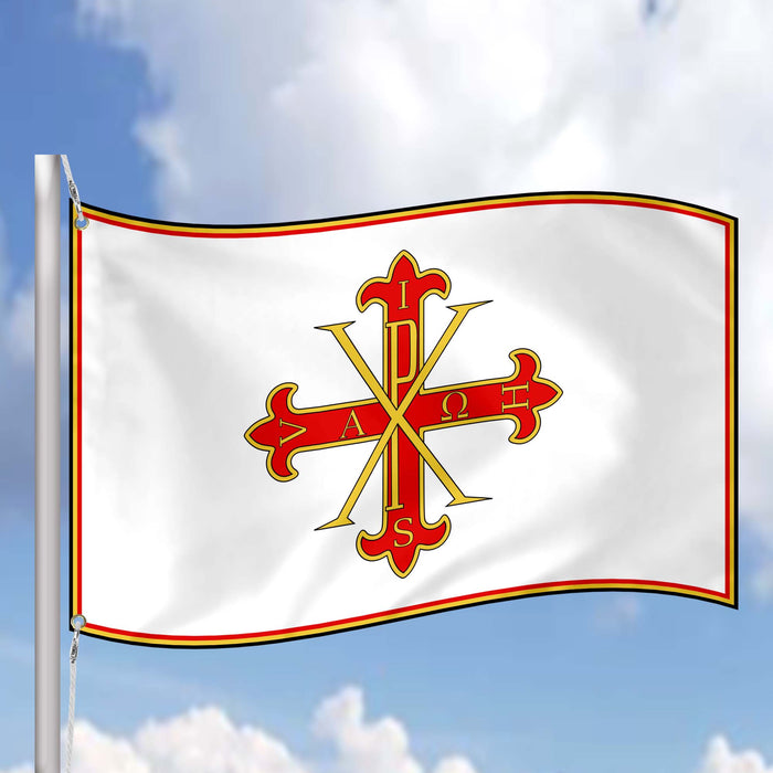Sacred Military Constantinian Order Of Saint George With Crown Flag Banner