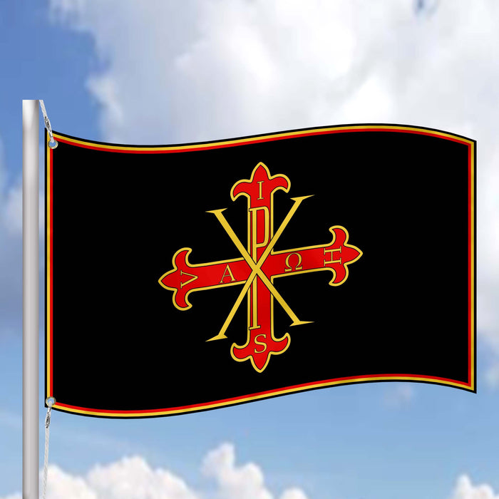 Sacred Military Constantinian Order Of Saint George With Crown Flag Banner