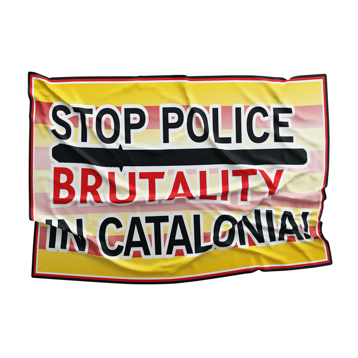 Stop Police Brutality in Catalonia Flag Banner