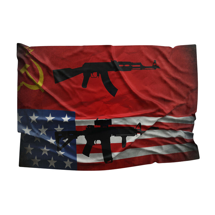 The Cold War Between USA and USSR Flag Banner