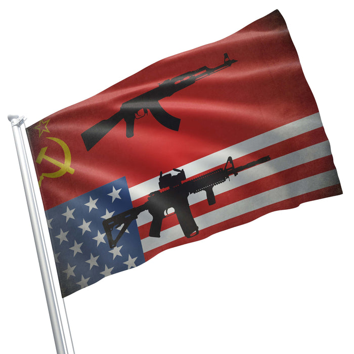The Cold War Between USA and USSR Flag Banner
