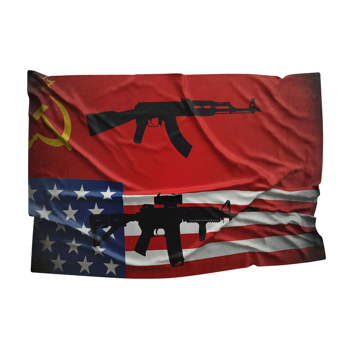 The Cold War Between USA and USSR Flag Banner