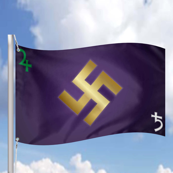 Astro Symbols Emerald Fin Flag Banner