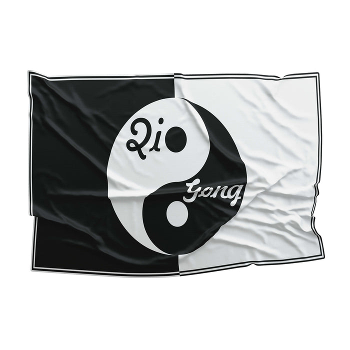 Qigong Yin Yang Black & White Meditation Confucianism Daosism Buddhism Flag Banner