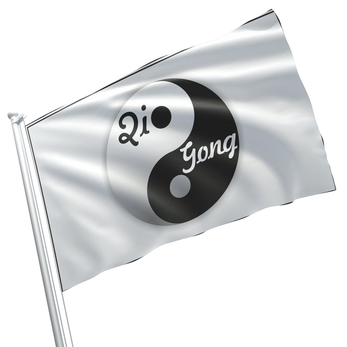 Qigong Yin Yang Black & White Meditation Confucianism Daosism Buddhism Flag Banner