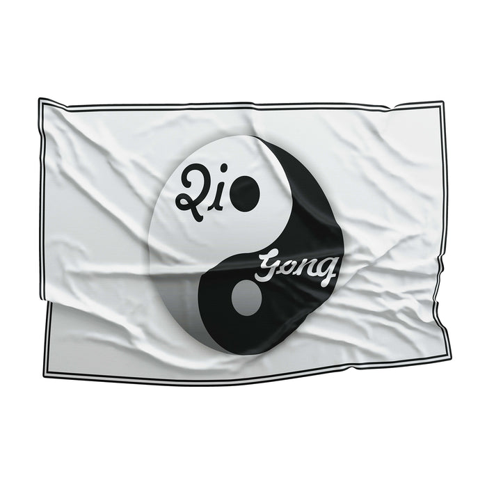 Qigong Yin Yang Black & White Meditation Confucianism Daosism Buddhism Flag Banner