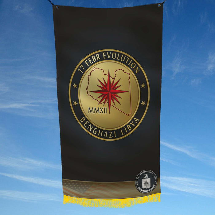CIA GRS Global Response Staff 17 February Revolution Benghazi Libya 2012 Flag Banner