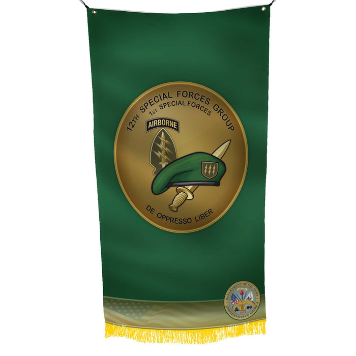 Green Berets ODA 1st Special Forces 12th Special Forces Group US Army Flag Banner