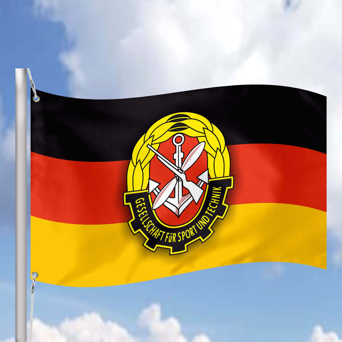 Gesellschaft fur Sport und Technik Sport and Technology Association GDR Germany Flag Banner