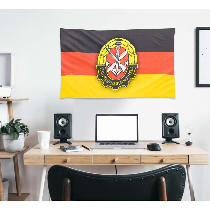 Gesellschaft fur Sport und Technik Sport and Technology Association GDR Germany Flag Banner