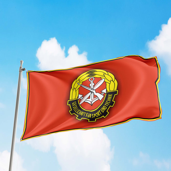 Gesellschaft fur Sport und Technik Sport and Technology Association GDR Germany Flag Banner