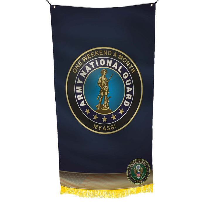 US Army National Guard One Weekend A Month Flag Banner