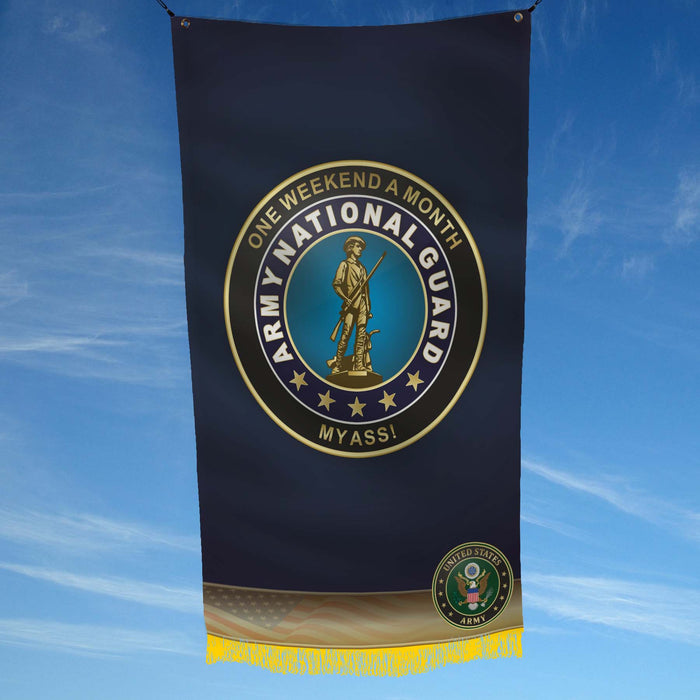 US Army National Guard One Weekend A Month Flag Banner