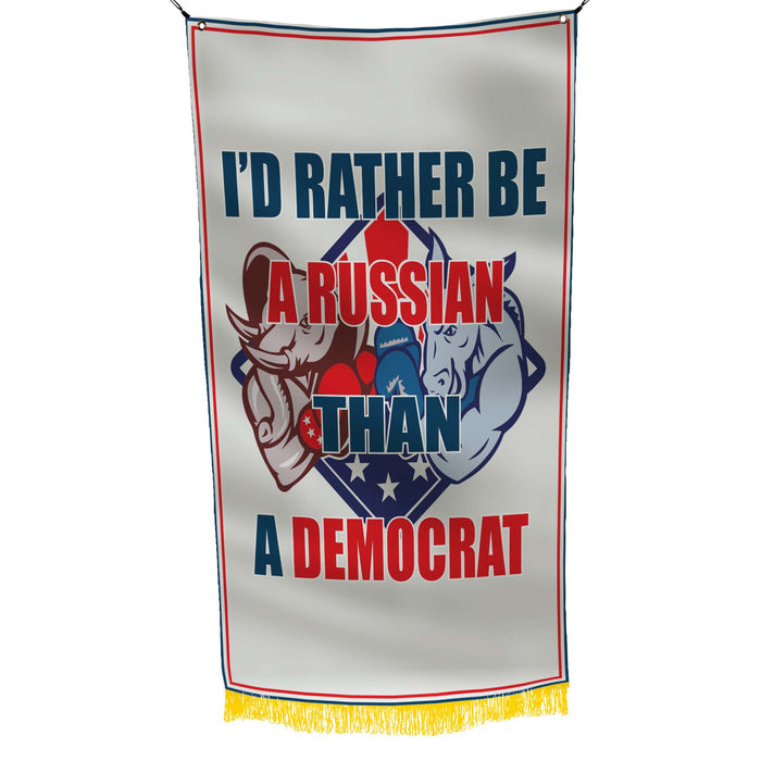 Against Democracy Donkey Democrats USA Flag Banner