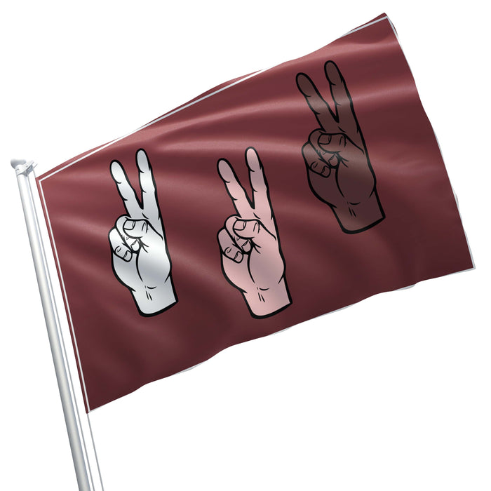 International V Victory HANDS Flag Banner