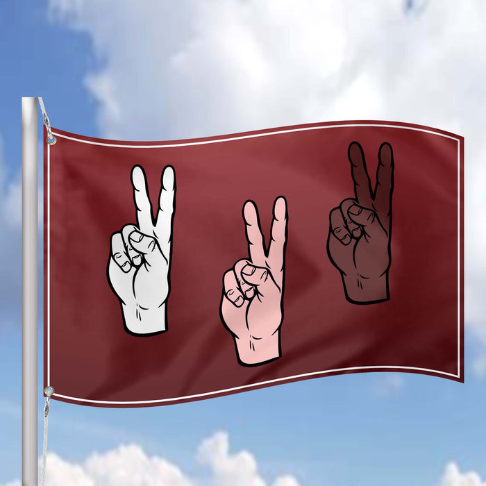 International V Victory HANDS Flag Banner