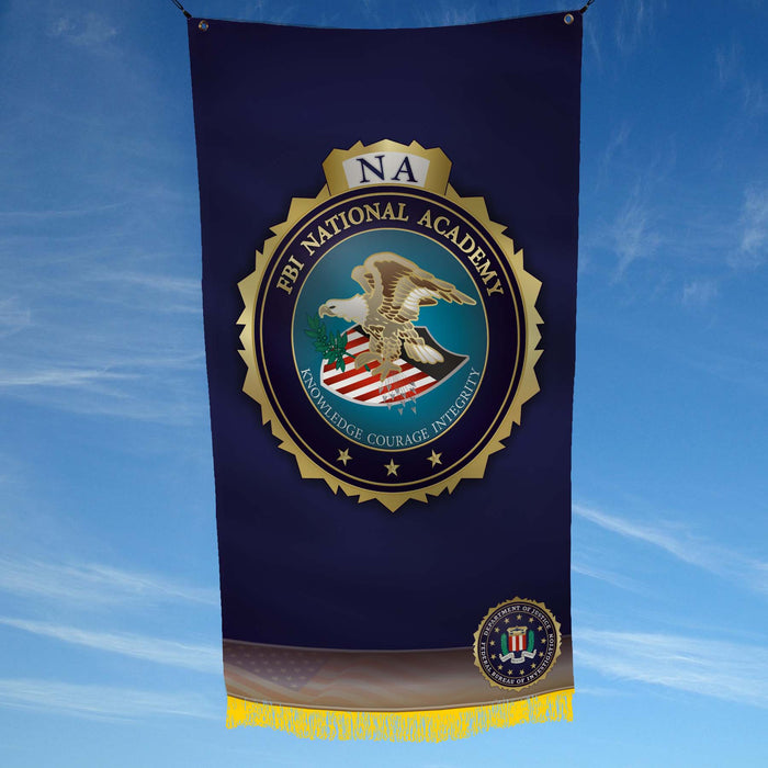 FBI NA National Academy Full Color 3D Wall Podium Seal Flag Banner