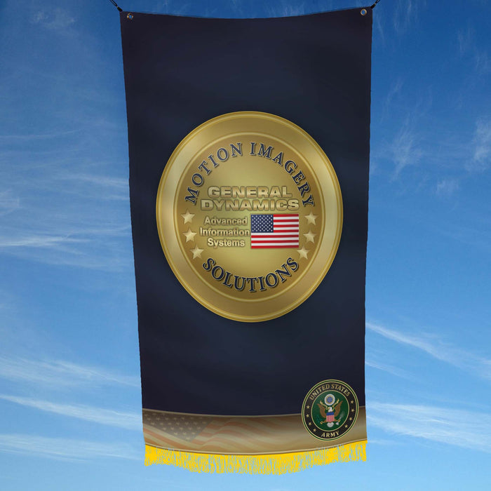 US Military General Dynamics Motion Imagery Solutions Advanced Info Systems Flag Banner