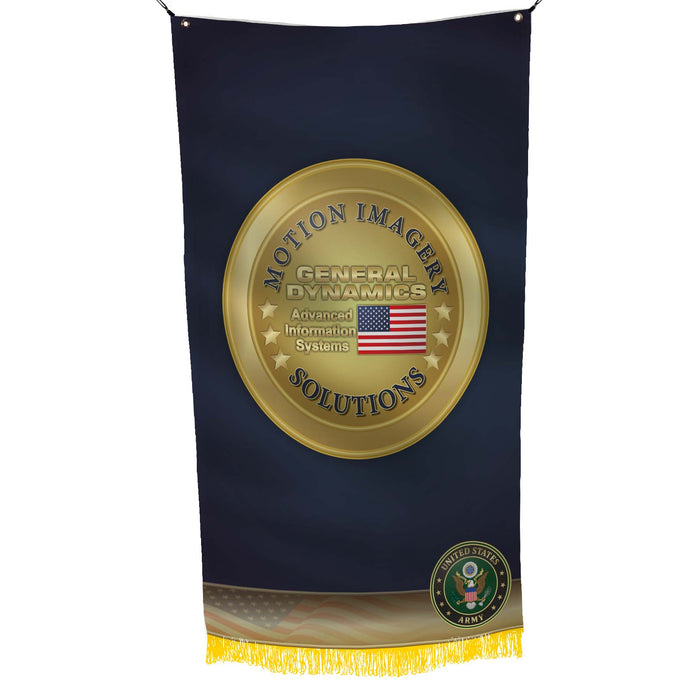 US Military General Dynamics Motion Imagery Solutions Advanced Info Systems Flag Banner