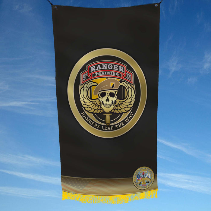 Pewter US Army 82nd Airborn Ranger Pathfinder Flag Banner