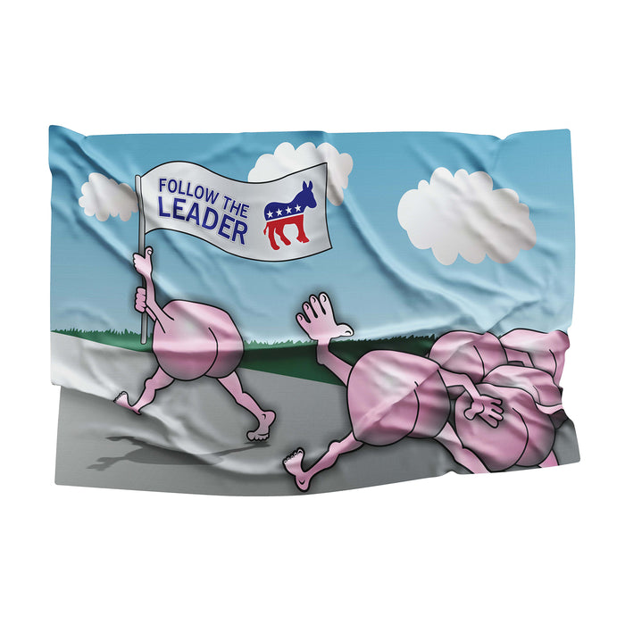 Against Democracy Donkey Democrats USA Flag Banner