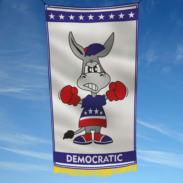 Support Democracy Donkey Democratic USA Flag Banner