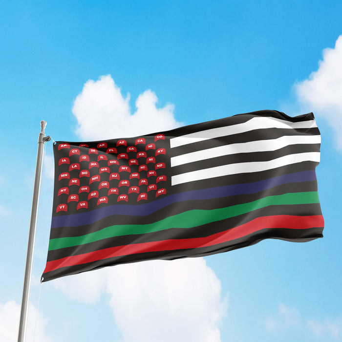 MAGA USA Trump Republican Party Thin Blue / Red / Green Line Flag