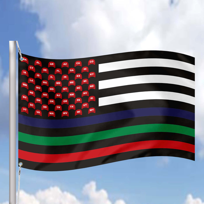 MAGA USA Trump Republican Party Thin Blue / Red / Green Line Flag