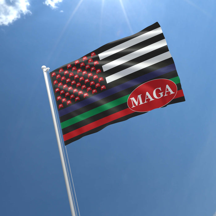 MAGA USA Trump Republican Party Thin Blue / Red / Green Line Flag