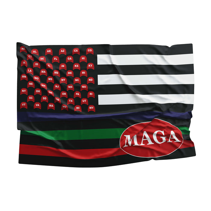 MAGA USA Trump Republican Party Thin Blue / Red / Green Line Flag