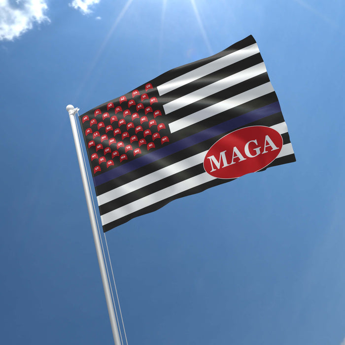 MAGA USA Trump Republican Party Thin Blue / Red / Green Line Flag