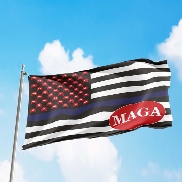 MAGA USA Trump Republican Party Thin Blue / Red / Green Line Flag