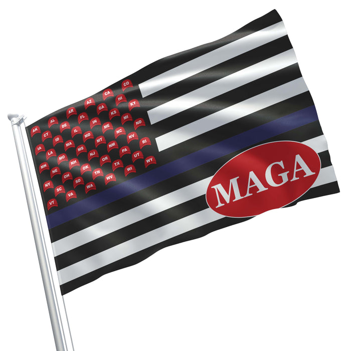 MAGA USA Trump Republican Party Thin Blue / Red / Green Line Flag