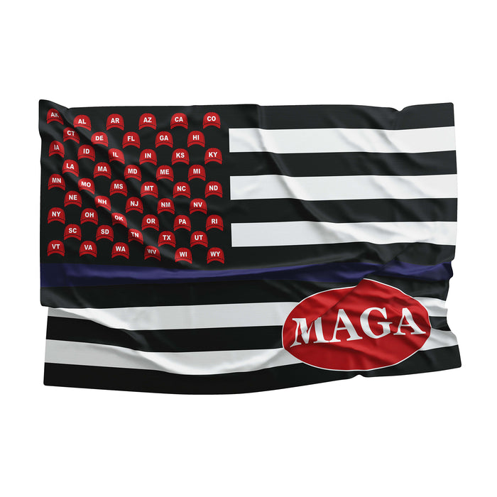 MAGA USA Trump Republican Party Thin Blue / Red / Green Line Flag
