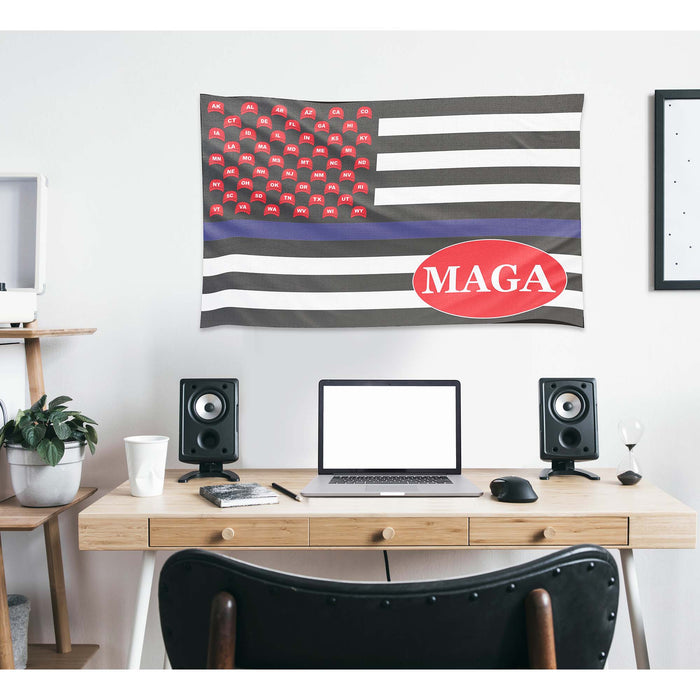 MAGA USA Trump Republican Party Thin Blue / Red / Green Line Flag
