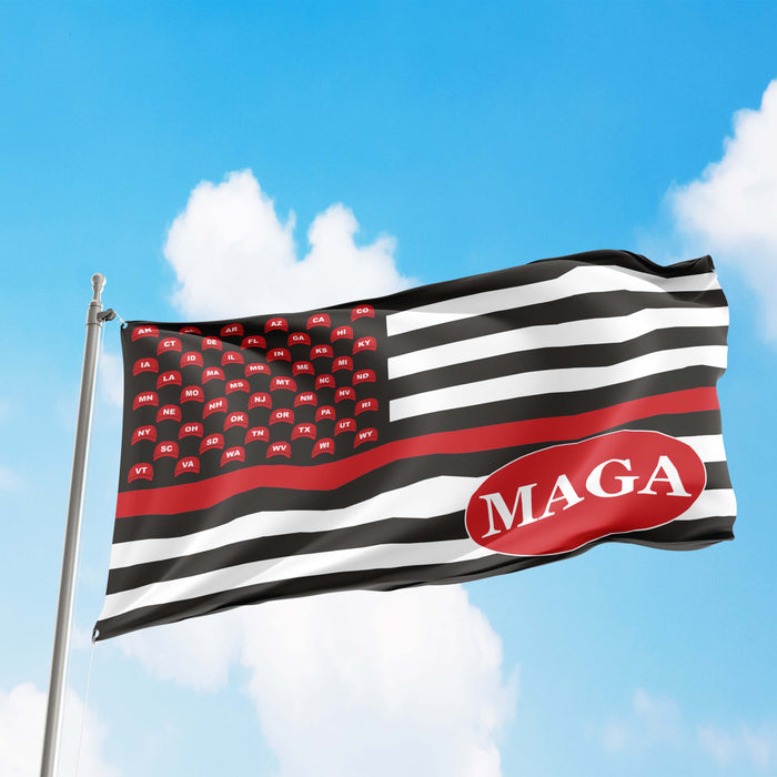 MAGA USA Trump Republican Party Thin Blue / Red / Green Line Flag