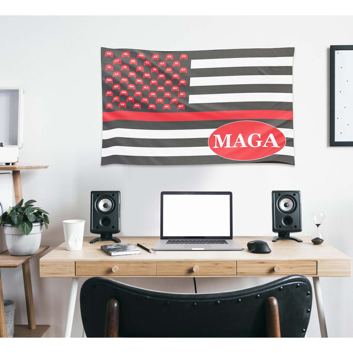 MAGA USA Trump Republican Party Thin Blue / Red / Green Line Flag